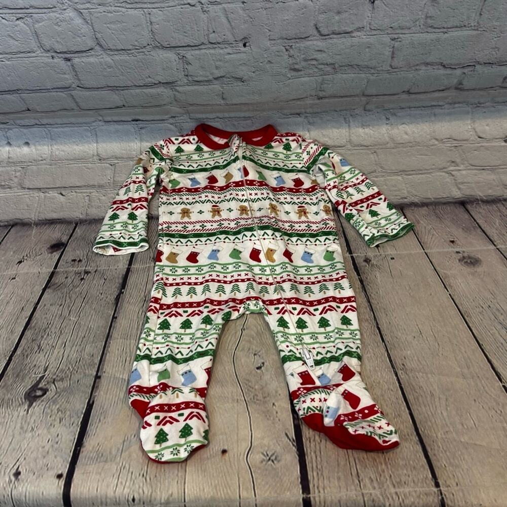 Little Me Christmas Bamboo Footie